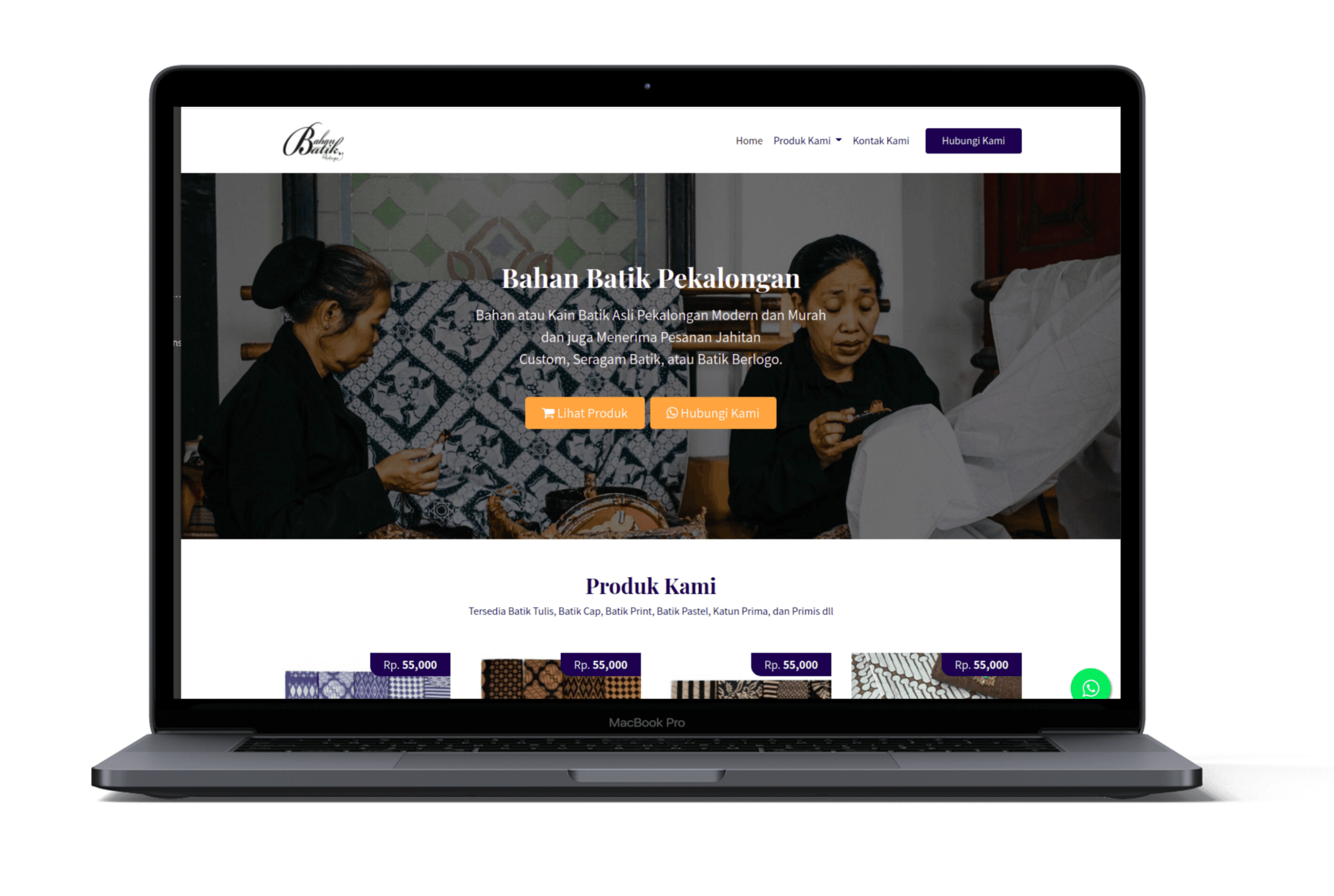 Website Online Store Bahan Batik Pekalongan